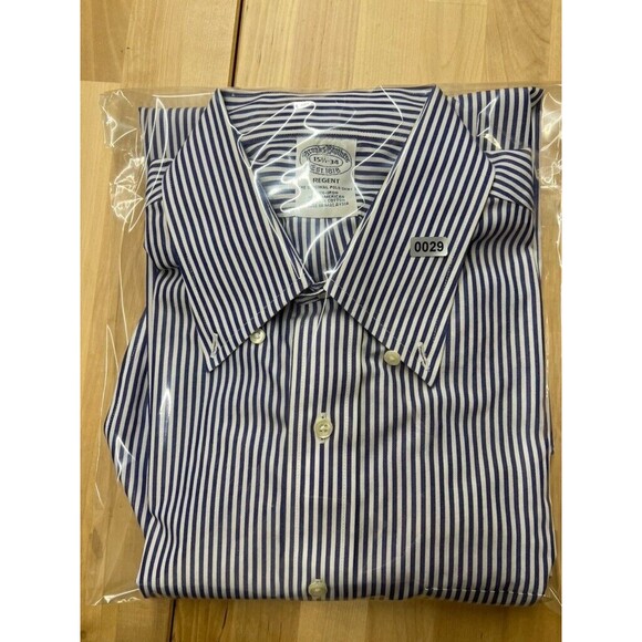 Brooks Brothers Regent 15.5-34 Striped Non-Iron Long Sleeve Button Down Shirt - Picture 11 of 11